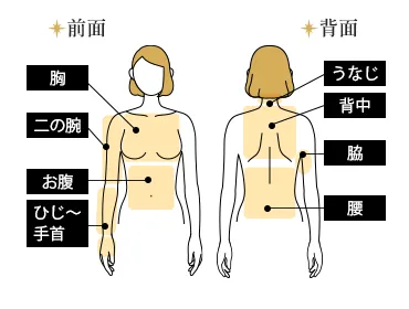 上半身（指先含む）都度払い16,280円(税込)